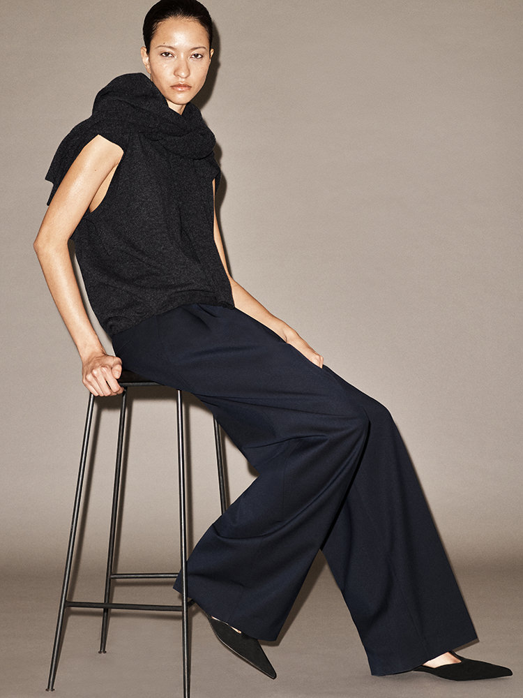 リラックスツイルワイドレッグパンツ 